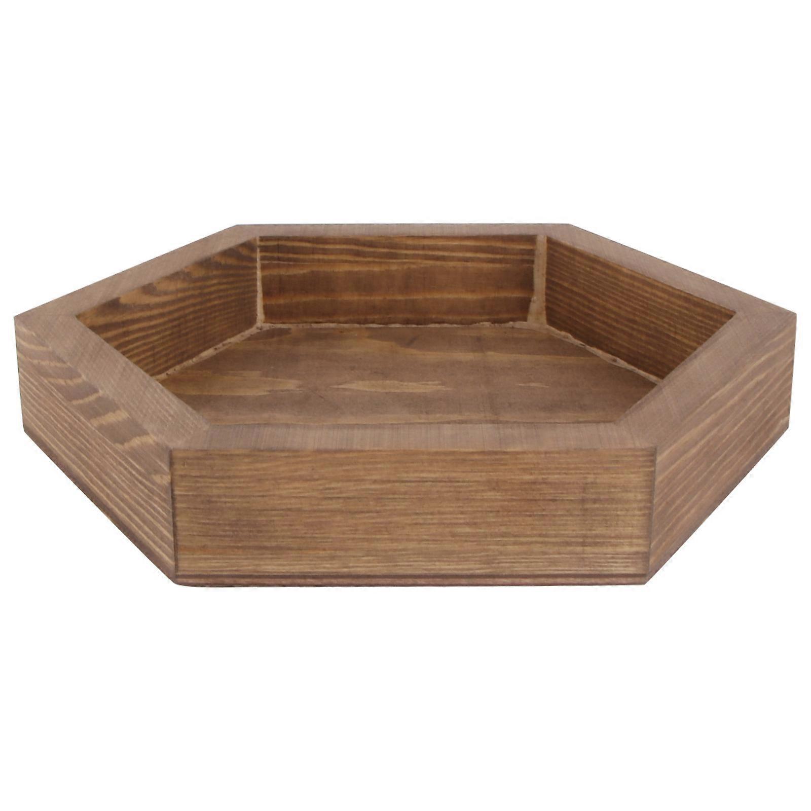 Wooden Hexagonal Tray for Storage Use 1Pcs Coffee Multi-Function Serving Tray