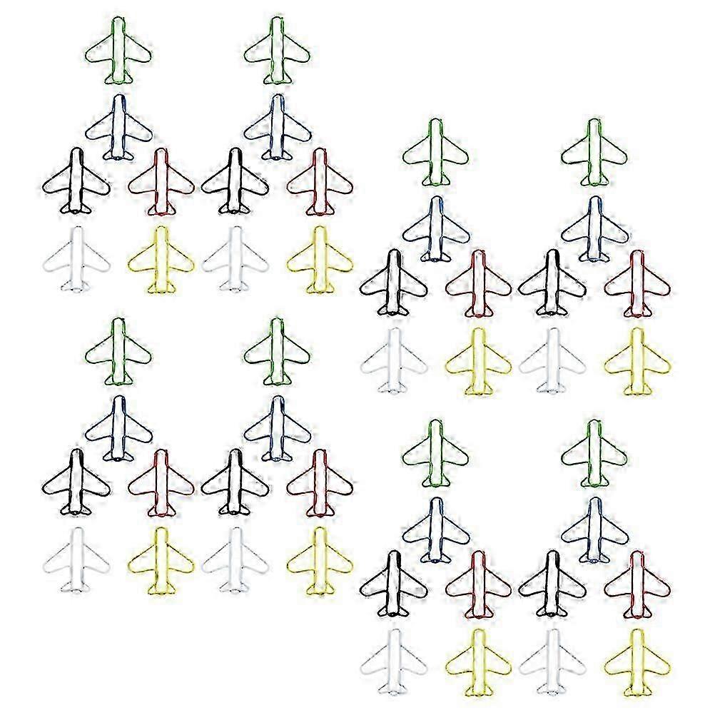 Assorted Plastic Airplane Paper Clips, Multi-Use compatible with Office and School, 70Pcs