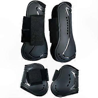 Adjustable Leg Protection Support Horse Splint Boots, 1 Set PU Neoprene, Size M for Training and Racing