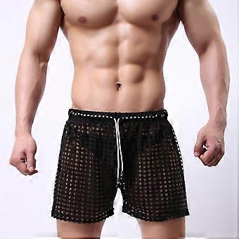 Herenshorts in visnetstijl; Herenondergoed in visnetstijl; Slaapbroek voor thuis met mesh en perforaties.