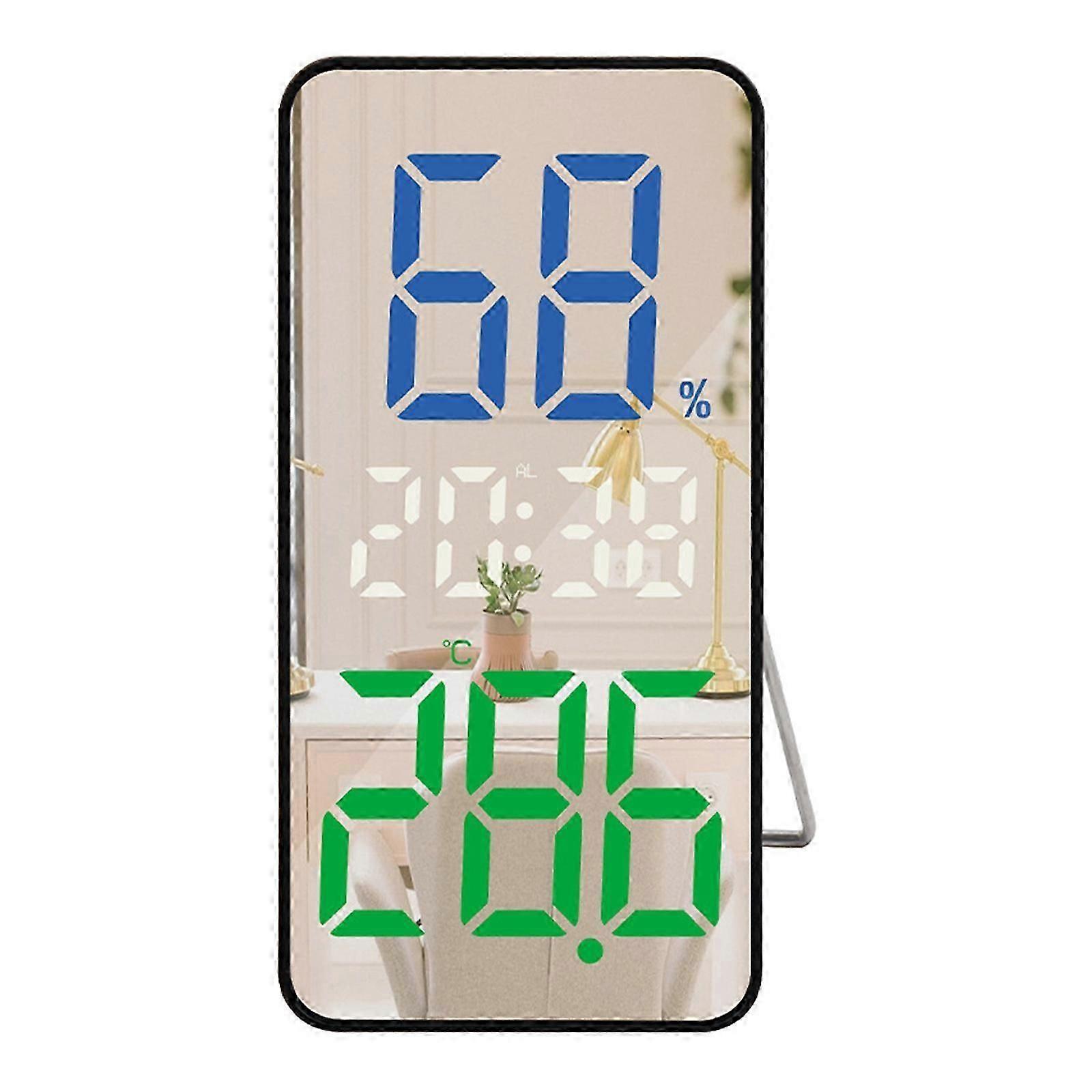Elegant  LED Clock with Digital Temperature Indicators, Brightness Adjustable
