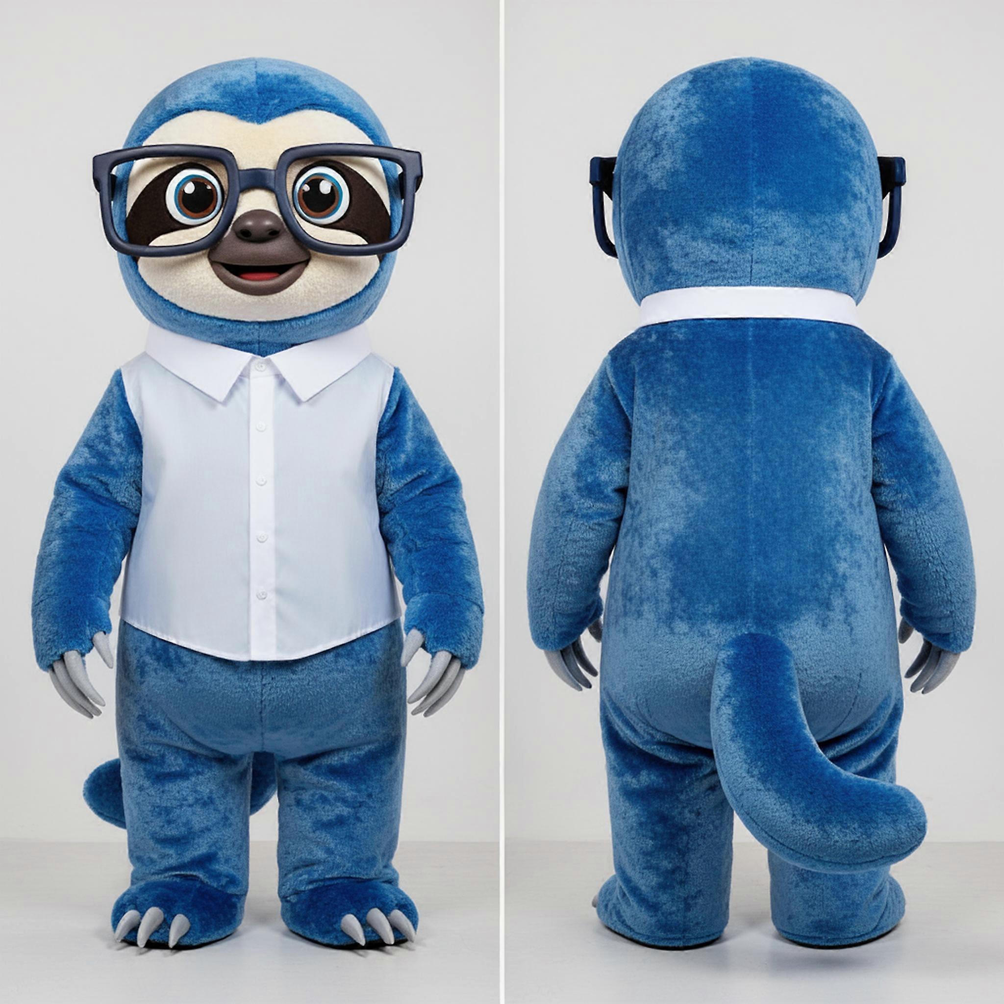 MASTICOT Velvety Blue Sleepy Sloth Mascot