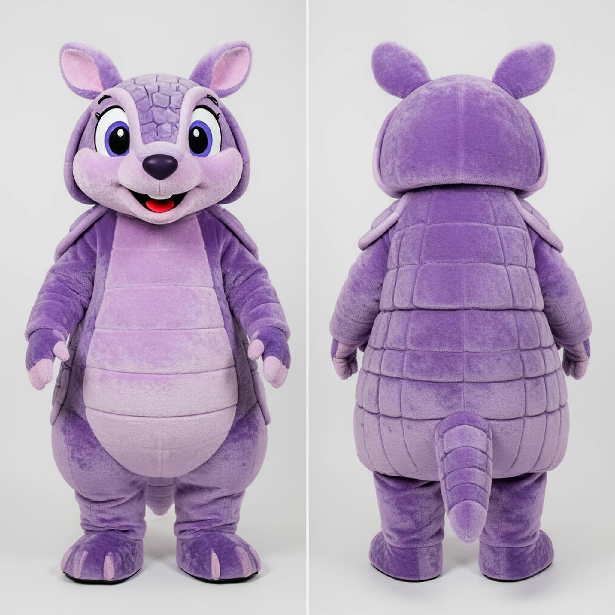 MASTICOT Lavender Plush Shelled Armadillo Mascot