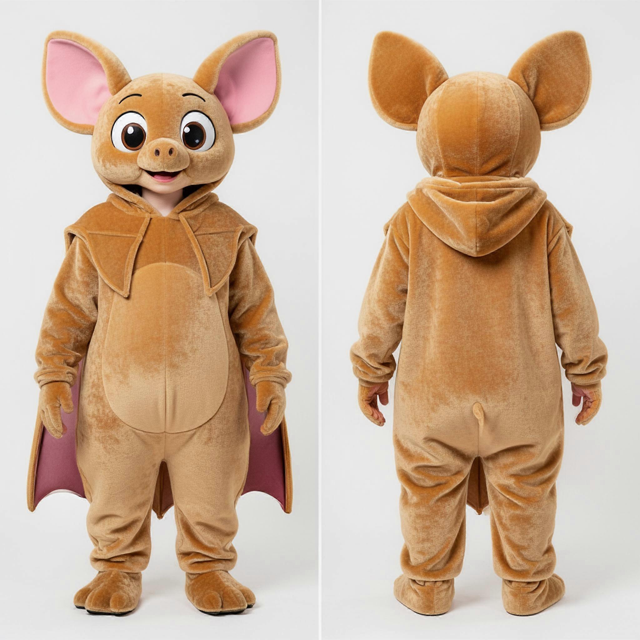 MASTICOT Velvet Brown Rounded Ear Fruit Bat Mascot