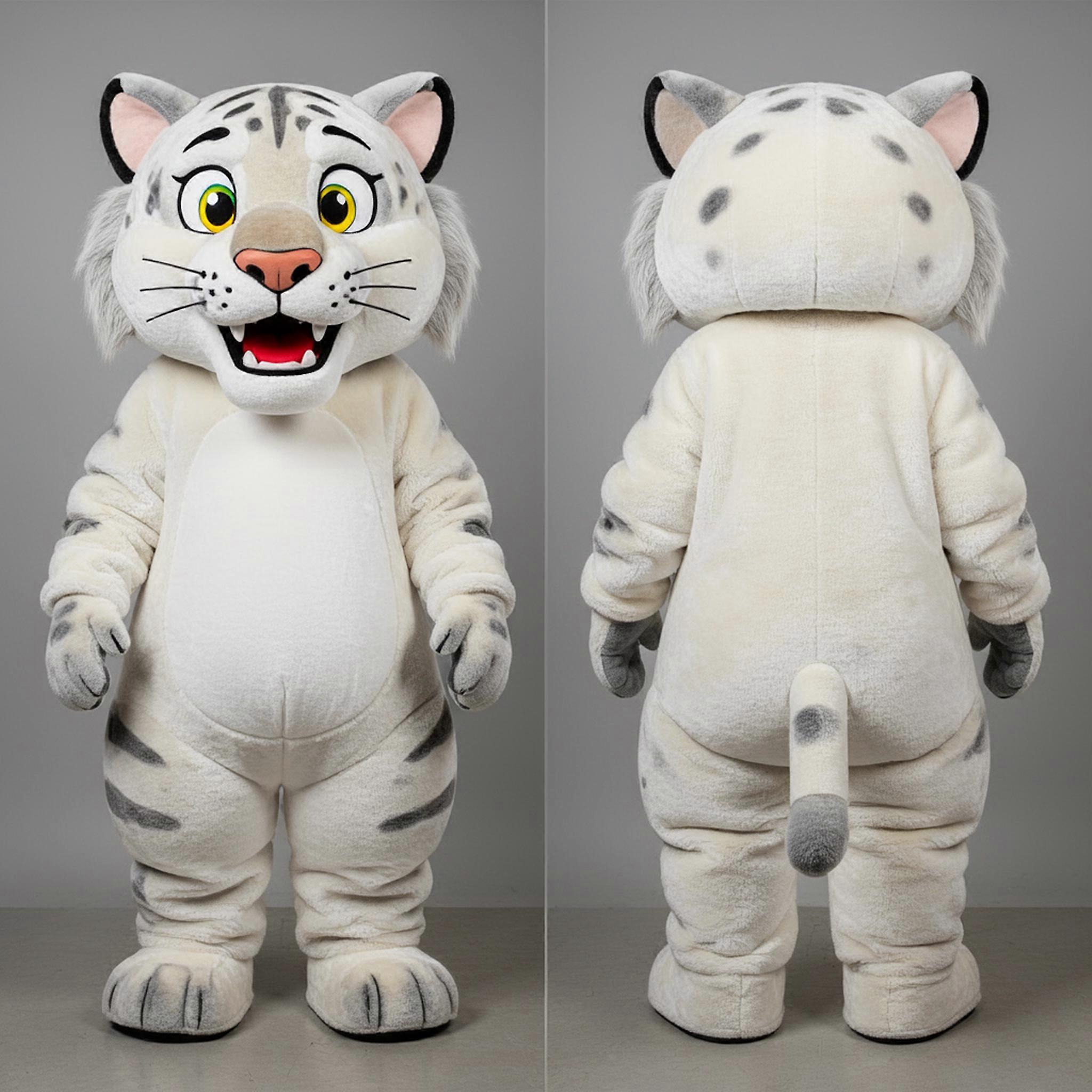 MASTICOT Snowy White Playful Smilodon Mascot
