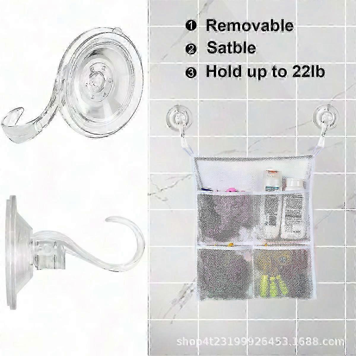 2 Pcs Transparent Suction Cup Hooks