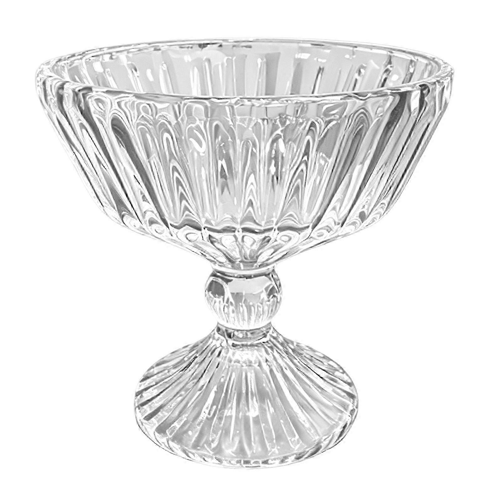 Vertical Pattern Stemmed Goblet Stable Base