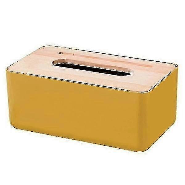 Wooden-Topped Rectangular Tissue Holder