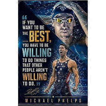 Michael Phelps Motivations-Puzzle-Zitat, Inspirierende Zitate, Klassenzimmer-Puzzle, Herren-Schwimm-Profi-Trainer-Wandbild HAA204