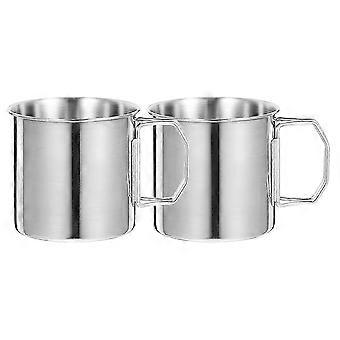 Portable Tea Mug 4 Pcs Metal Drinking Cup Outdoor Camping Hiking Corrosion Resistant Silver Color Beverages Storage