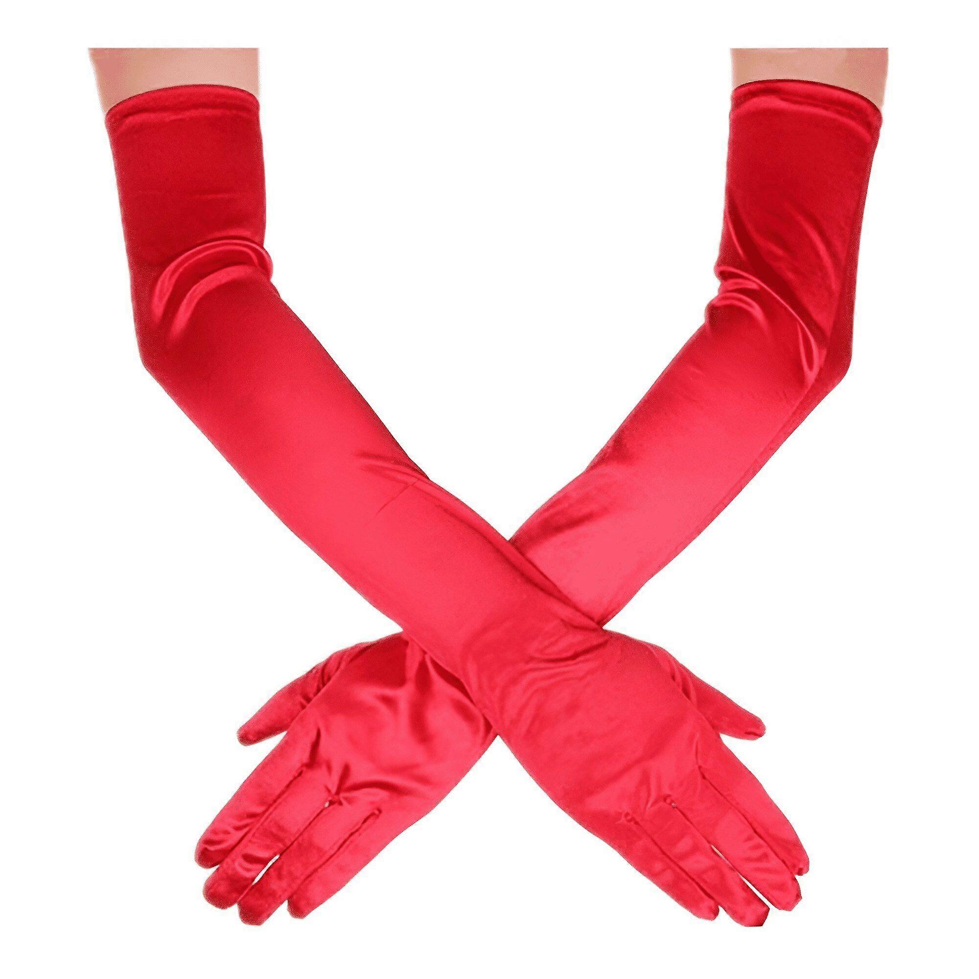 Soft Satin Elbow-Length Evening Gloves