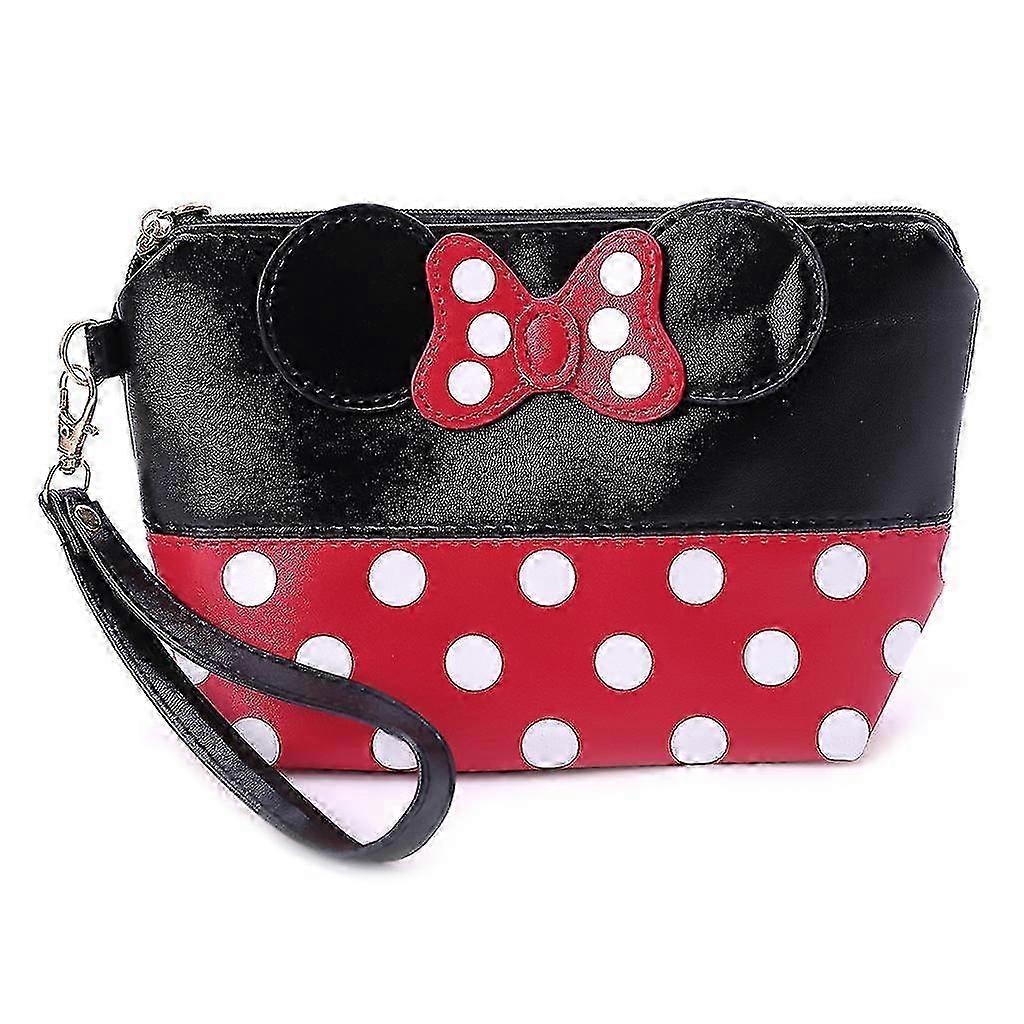 Faux Leather Bowknot Makeup Bag