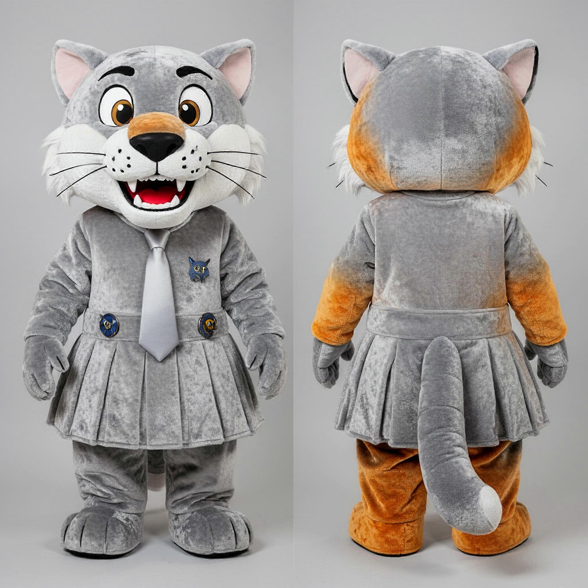 MASTICOT Silver Cartoon Smilodon Mascot