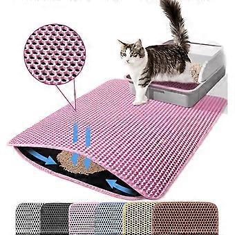 Cat Litter Mat Double Layer Pet Non Slip Big Pet Litter Box Filter MatWear Resistant Waterproof Anti-slip Cat Litter Mat