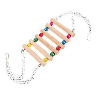 Wooden Parrot Ladder Bridge Bird Swing Toy for Birds Cage Accessory