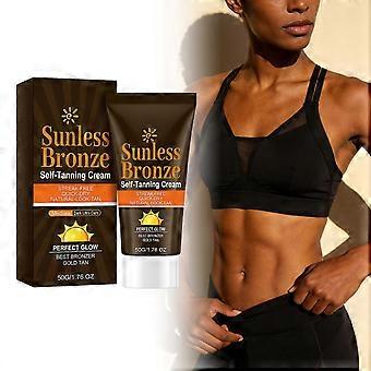 2pcs Self-tanning cream without sun exposure, creates natural bronze wheat color, even & bright skin in summer, light and smooth