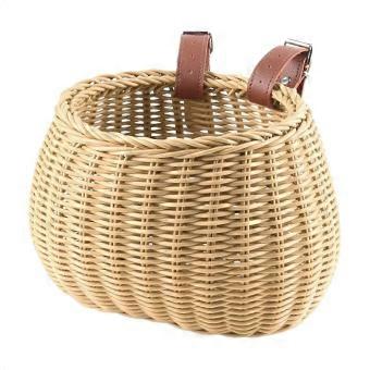 Front-Mount Rattan Bike Basket For Children