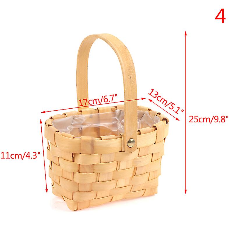 Wedding Ceremony Ring Basket Burlap Bowknot Vintage Flower Basket Home Decor