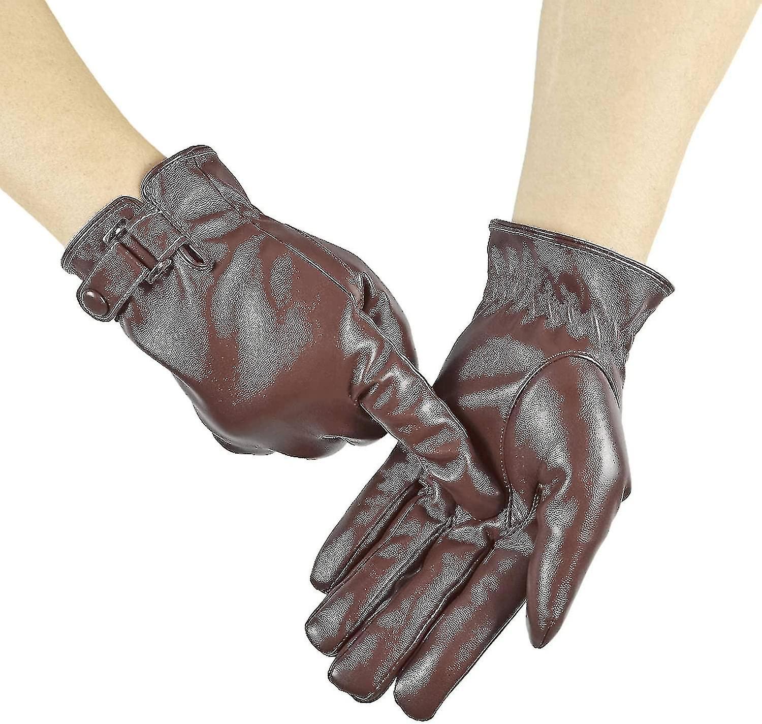 Herrenleder . Winter Full Palm Touchscreen. Pu. Mit Fleece gefüttert