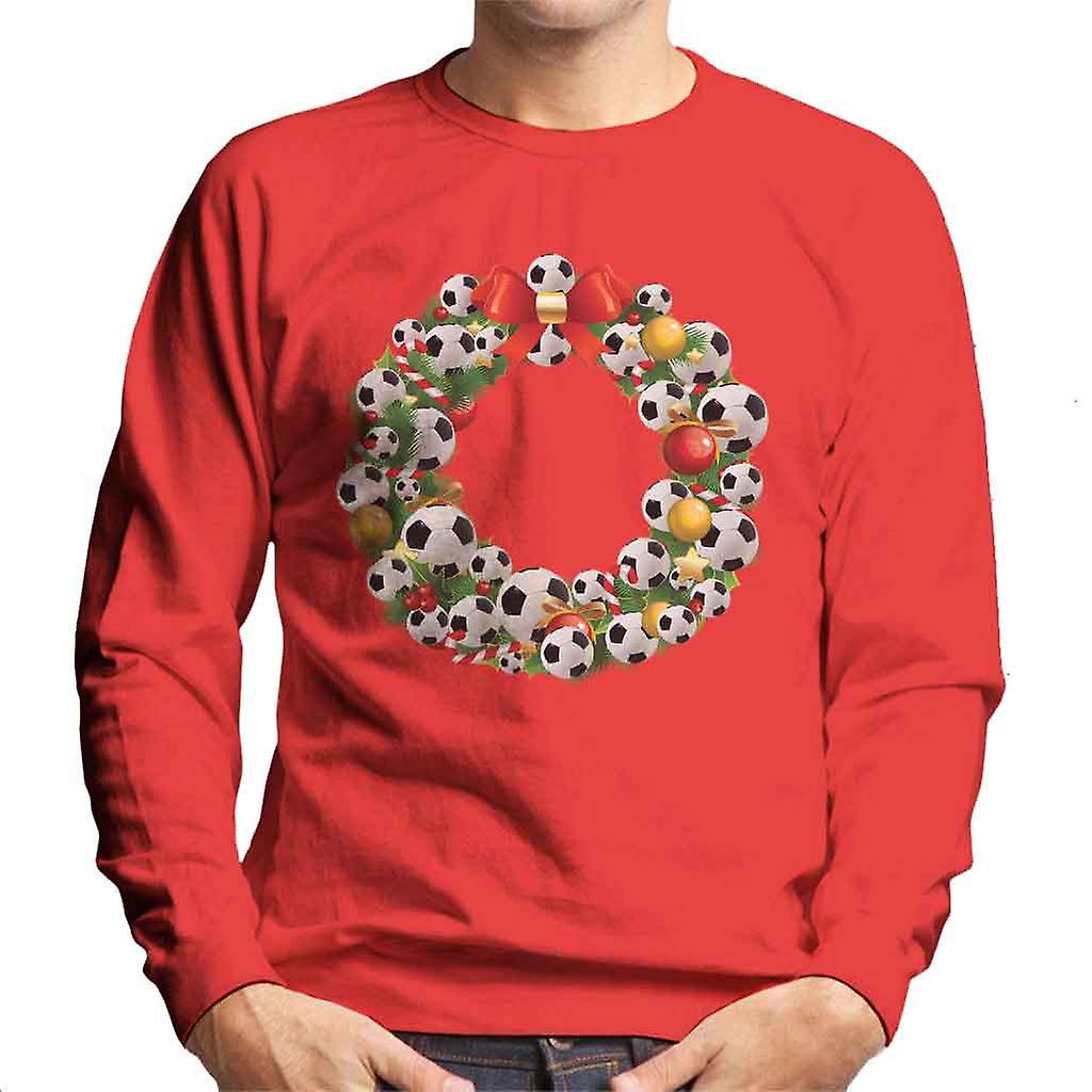 Kerst voetbal krans mannen Sweatshirt