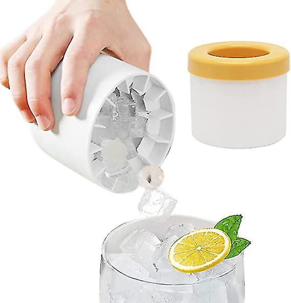 Moule de seau à glace avec cylindre de couvercle Silicone Ice Cube Bucket, mini glaçons réutilisables Moules Ice Cube Tray Moule