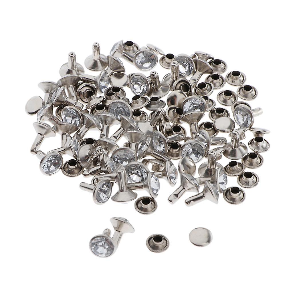 50pcs Snap Button Rivets Leather Craft for Garment Accessories 7mm Clear