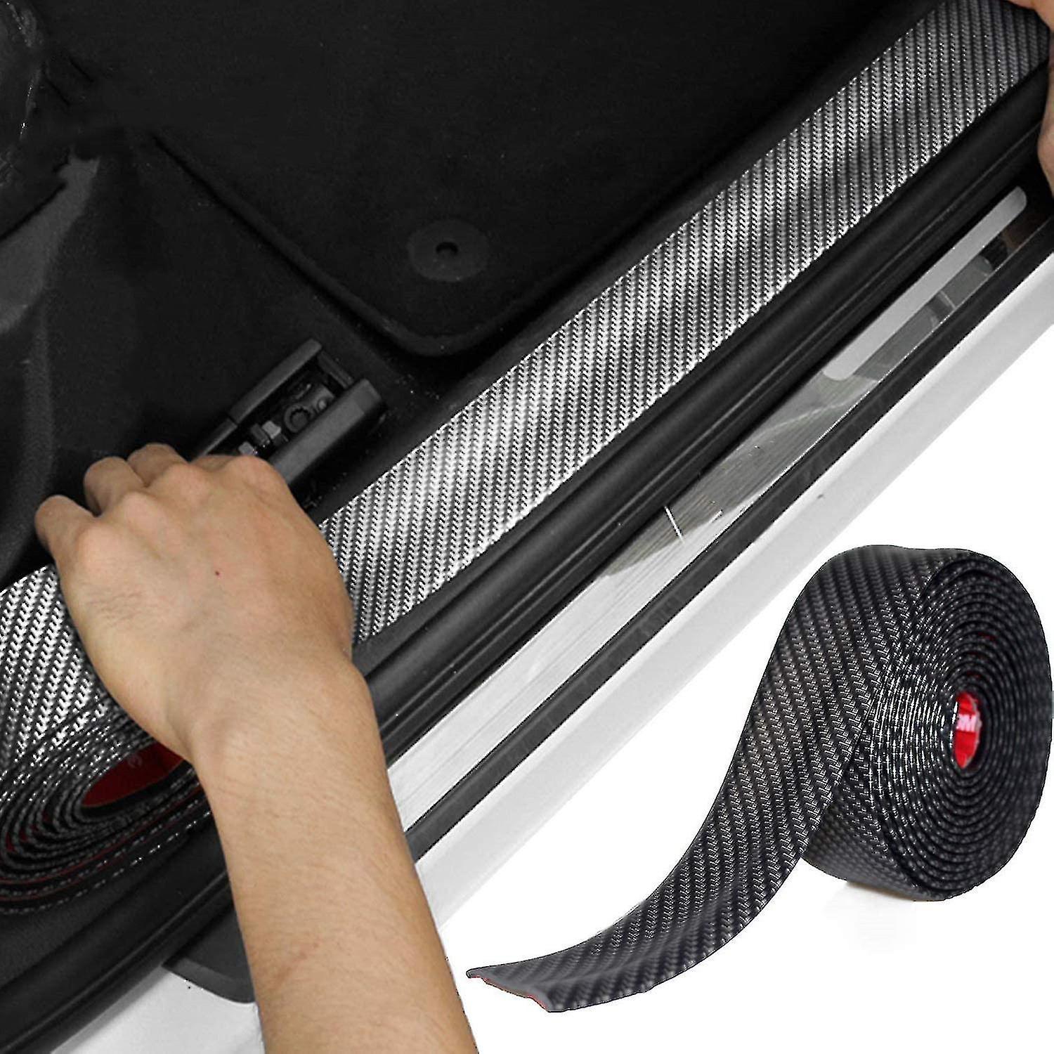 Car Rubber Bumper Edge Protector Carbon Fiber Anti Scratch Sticker 5cm*2.5m