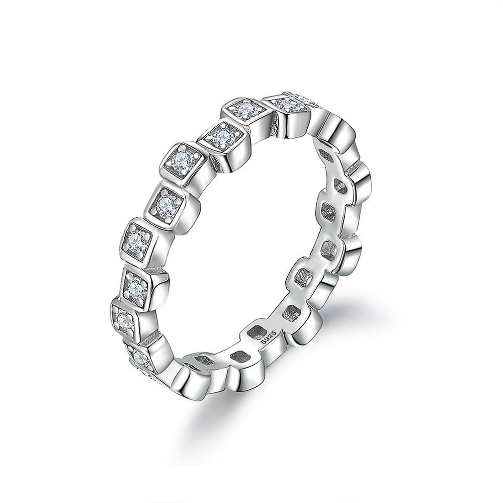 925 Sterling Silver Single Row Zirconia Ring