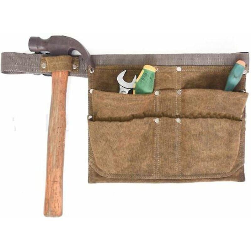 Gardening Tools Belt Bags Adjustable Waist Strap Professional Heavy Duty Work Pouch Khaki 29.5X22cm