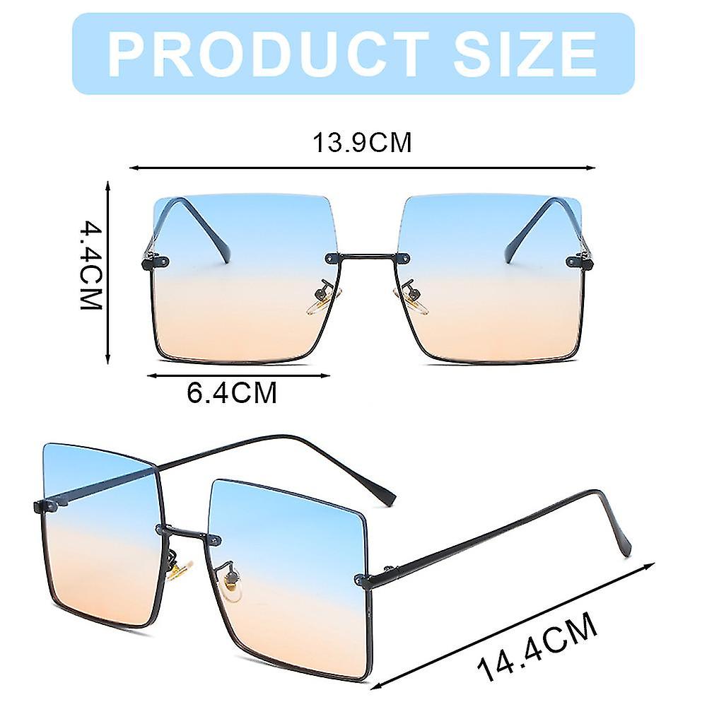 Square Frameless Sunglasses, Metal Half-frame Sunglasses, Retro Sunglasses, Made