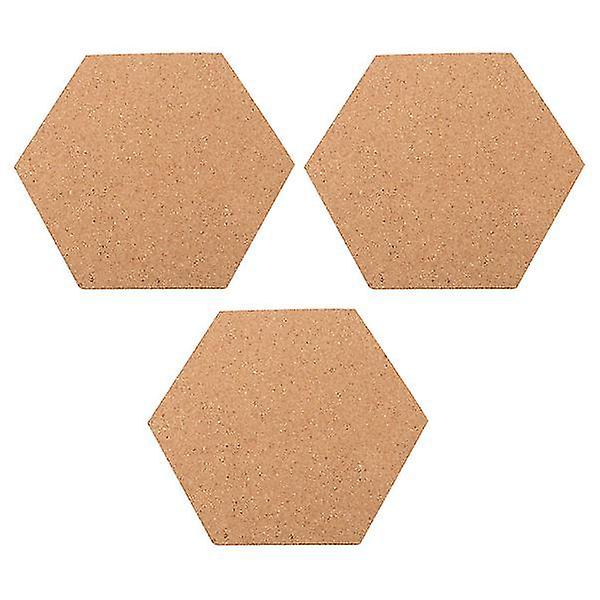3pcs Wall Sticker Wall Memo Boards Hexagon Cork Tiles Hexagon Bulletin Board