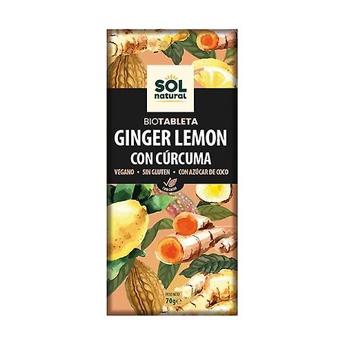 Vegan chocolate with ginger, lemon and turmeric Bio 70 g