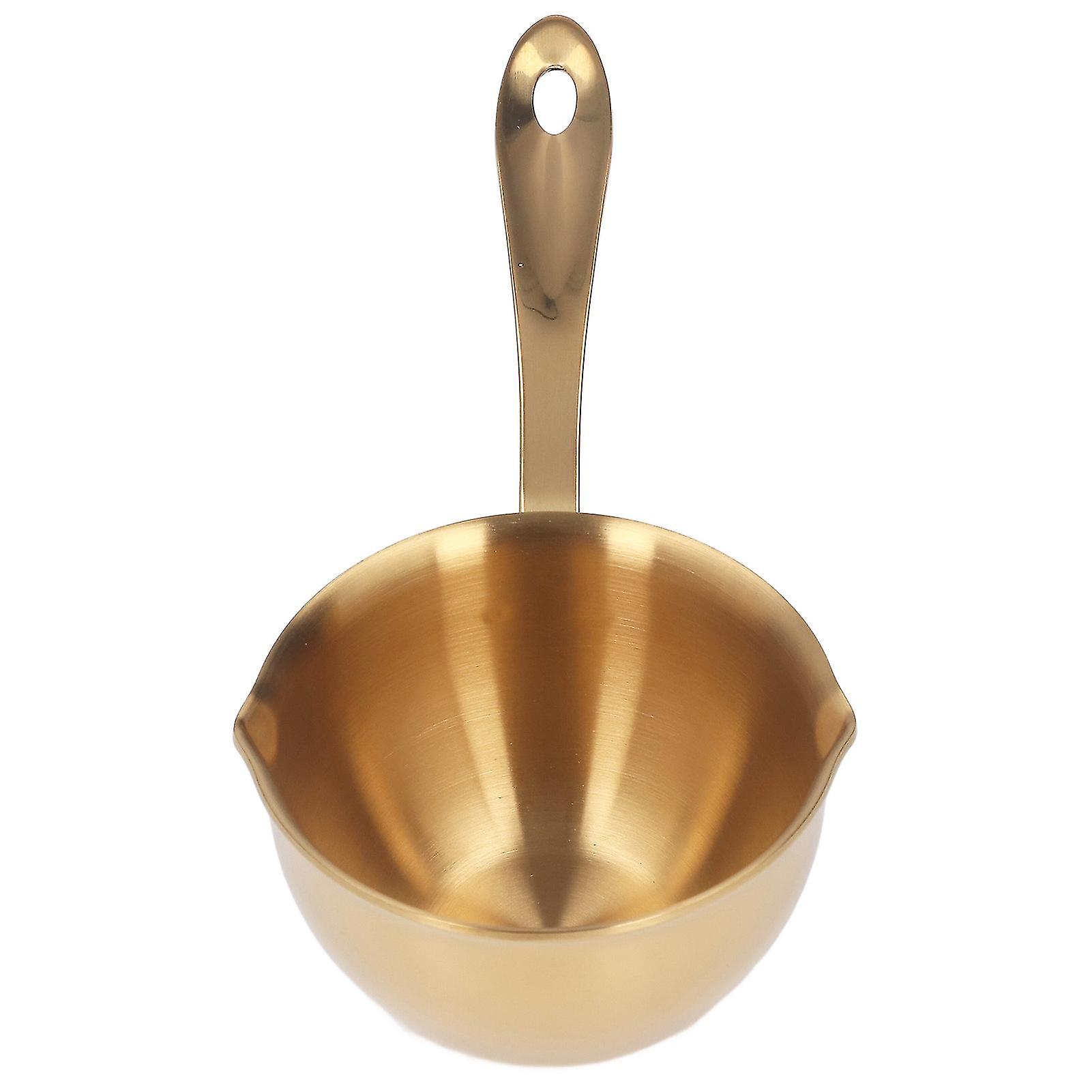 Sauce Pan,DEWIN Stainless Steel Saucepan Professional Home Cooking Sauce Pan with Pour Spouts for Milk Chocolate Hot Oil(Gold)