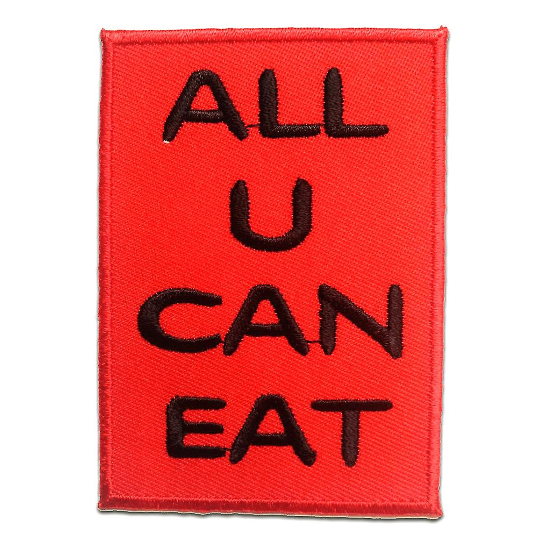 Patch - ALL YOU CAN EAT - red - 5.7 x 8 cm - Appliqué patch