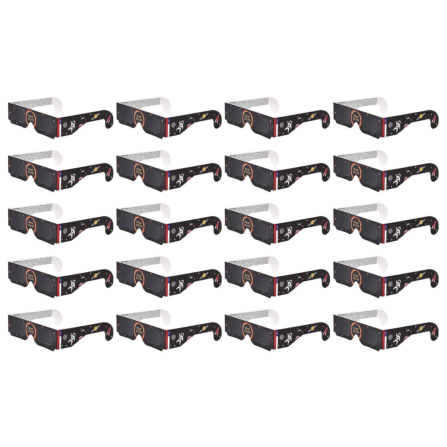 20Pcs Solar Eclipse Glasses Filter Harmful Light Eyes Protection Paper Frame Glasses for Solar Eclip