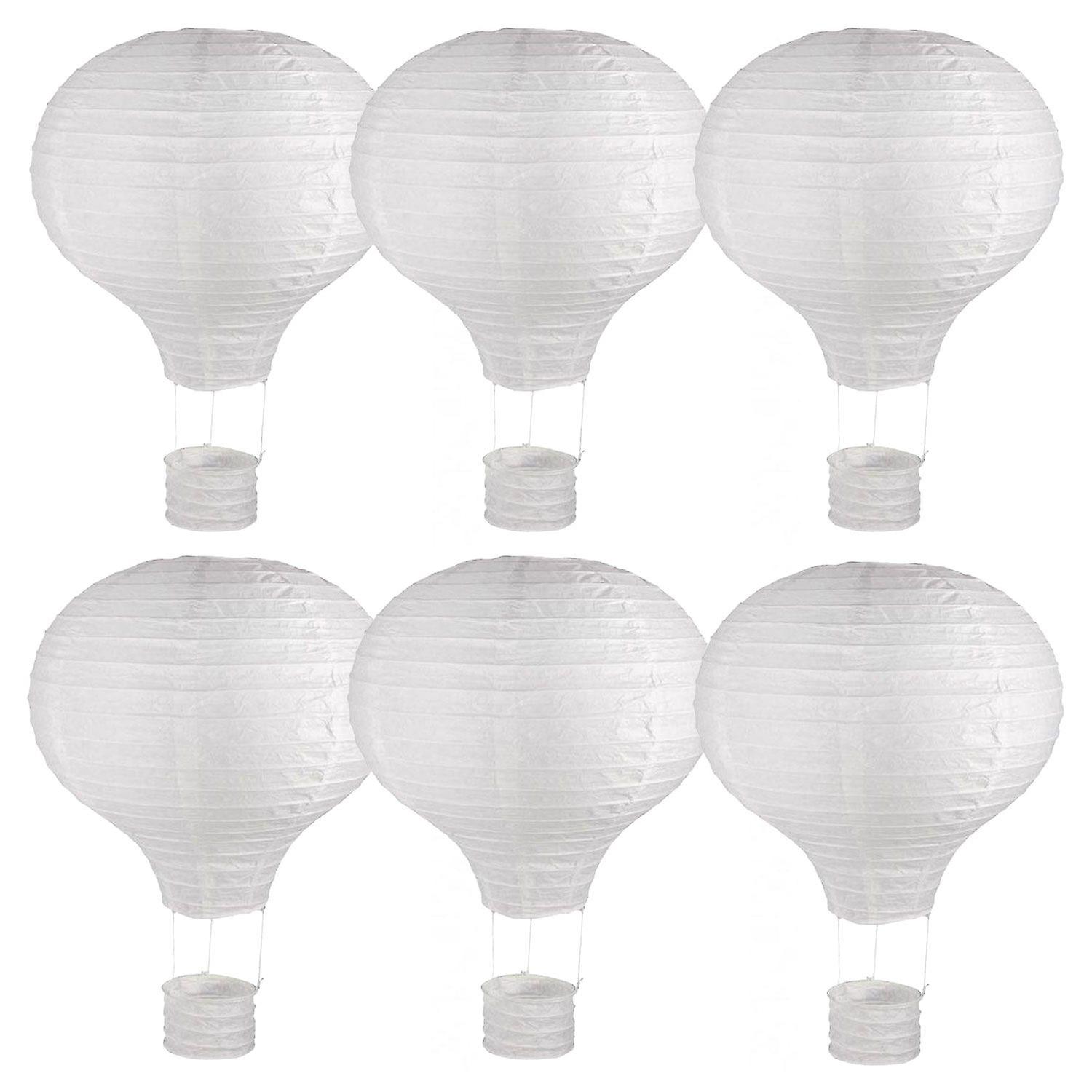 6 hot air balloon paper lanterns with metal frame Ø 30 x 40 cm