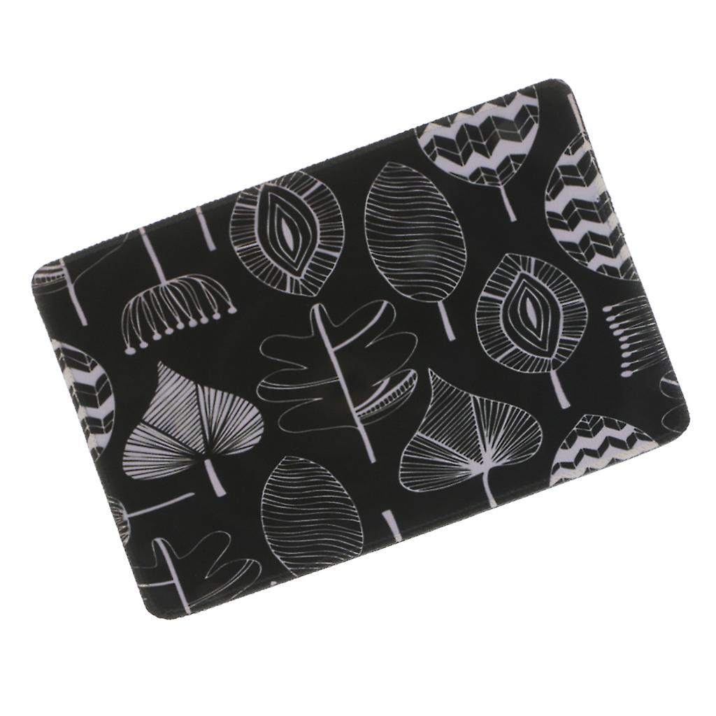 Non-Slip Game Mouse Pad Mat for Laptop Computer Keyboard Black White Leaves