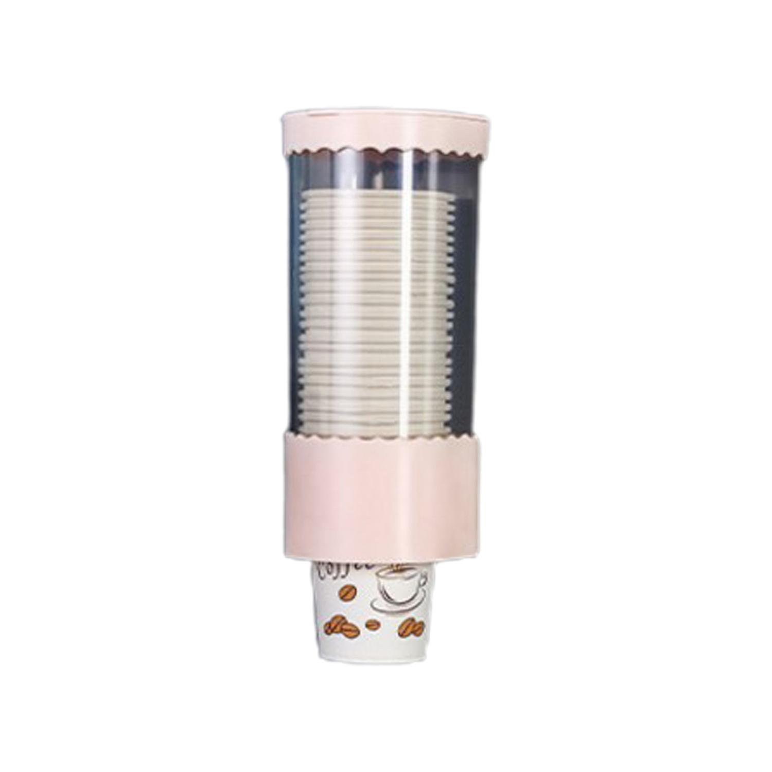 Automatically Drop Disposable Cup Dispenser Self Adhesive ABS Paper Cup Holder for Home