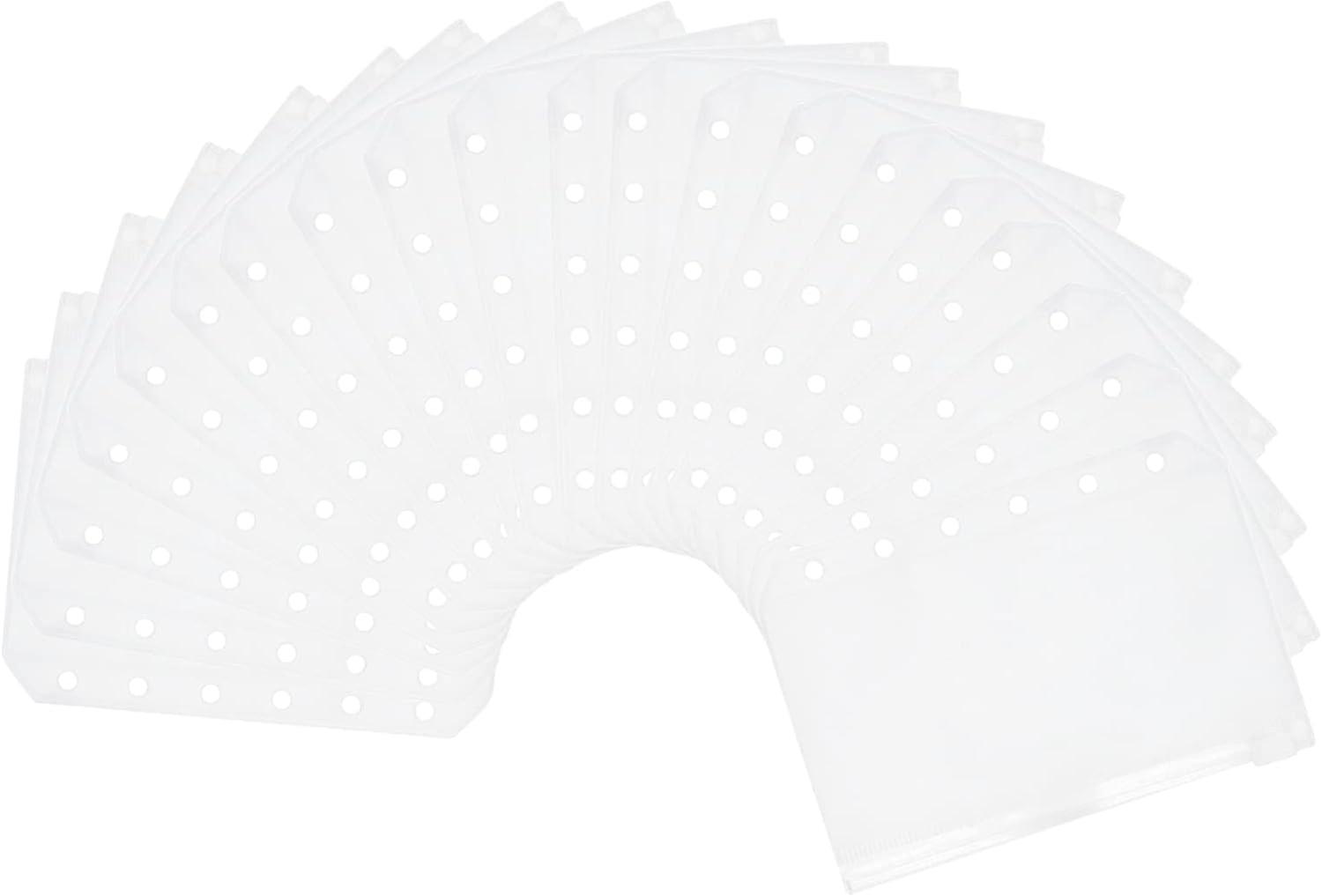 6-Hole Clear Plastic PVC Waterproof Binder Pockets Page Paper Sheet Refills Protector for 6-Ring Notebook Notepad Diary Planner Loose Leaf Bags File D