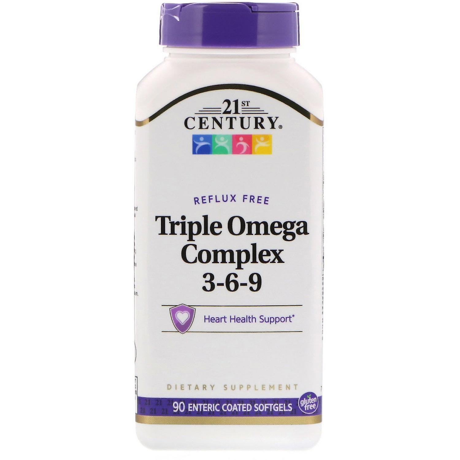 21st Century, Triple Omega Complex 3-6-9, 90 Enteric Coated Softgels