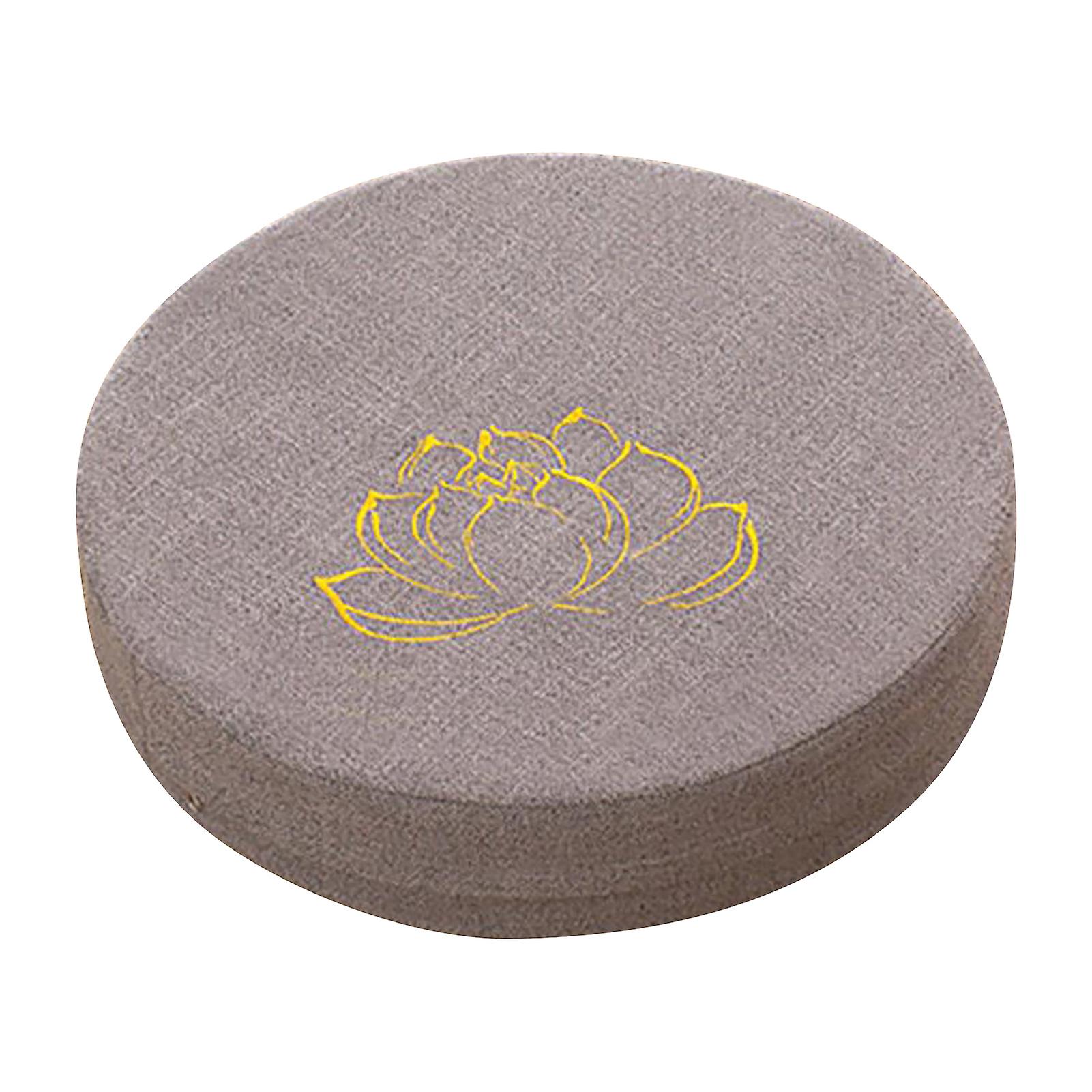 Round Meditation Cushion in Hard Foam, Cotton and Linen, Removable, Washable, Comfortable, for Balcony, Living Room, Tatami, Grey