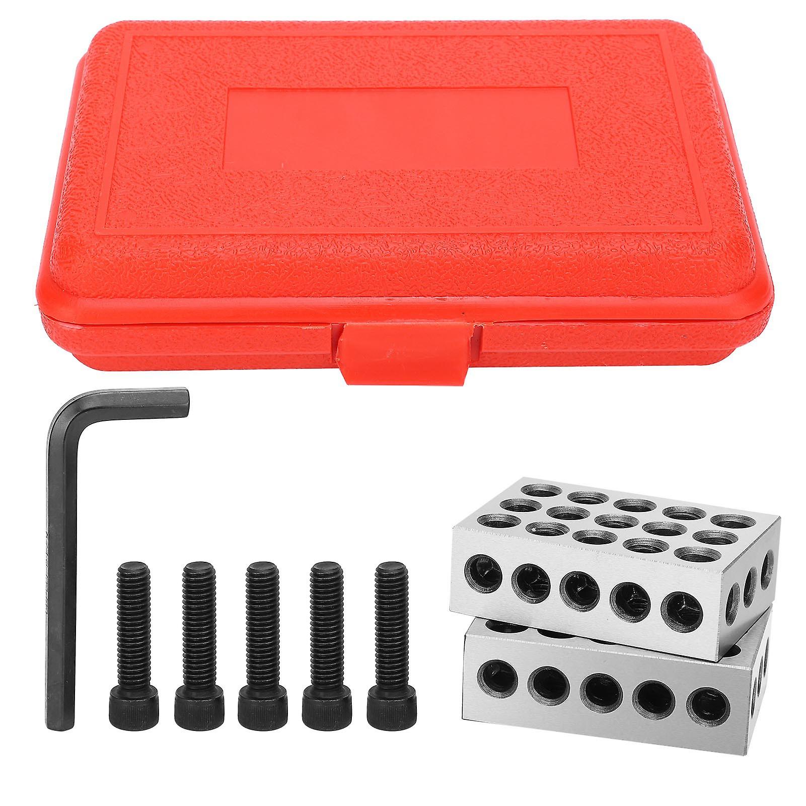 pair of ultra-precise 1-2-3 matching blocks, 23 holes, with screw key box