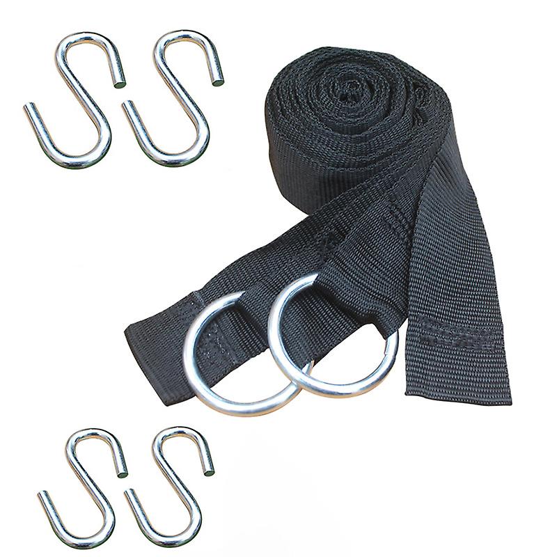 hammock tree mounting kit incl. 2 UV-resistant polyester straps 2.5m long, 5cm wide and 4 steel S hooks, weight supported 300kg