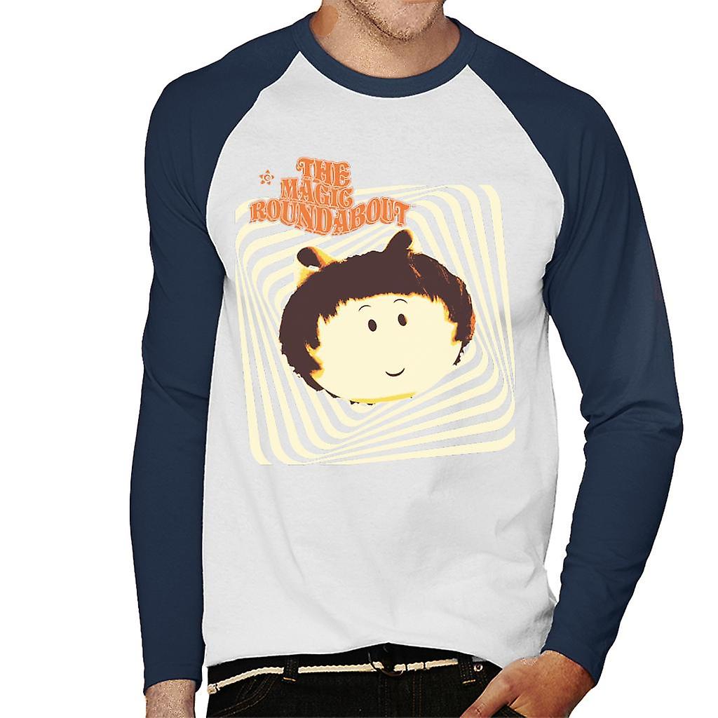 The Magic Roundabout Margote Monochrome Ray Lines Men's Baseball Long Sleeved T-Shirt