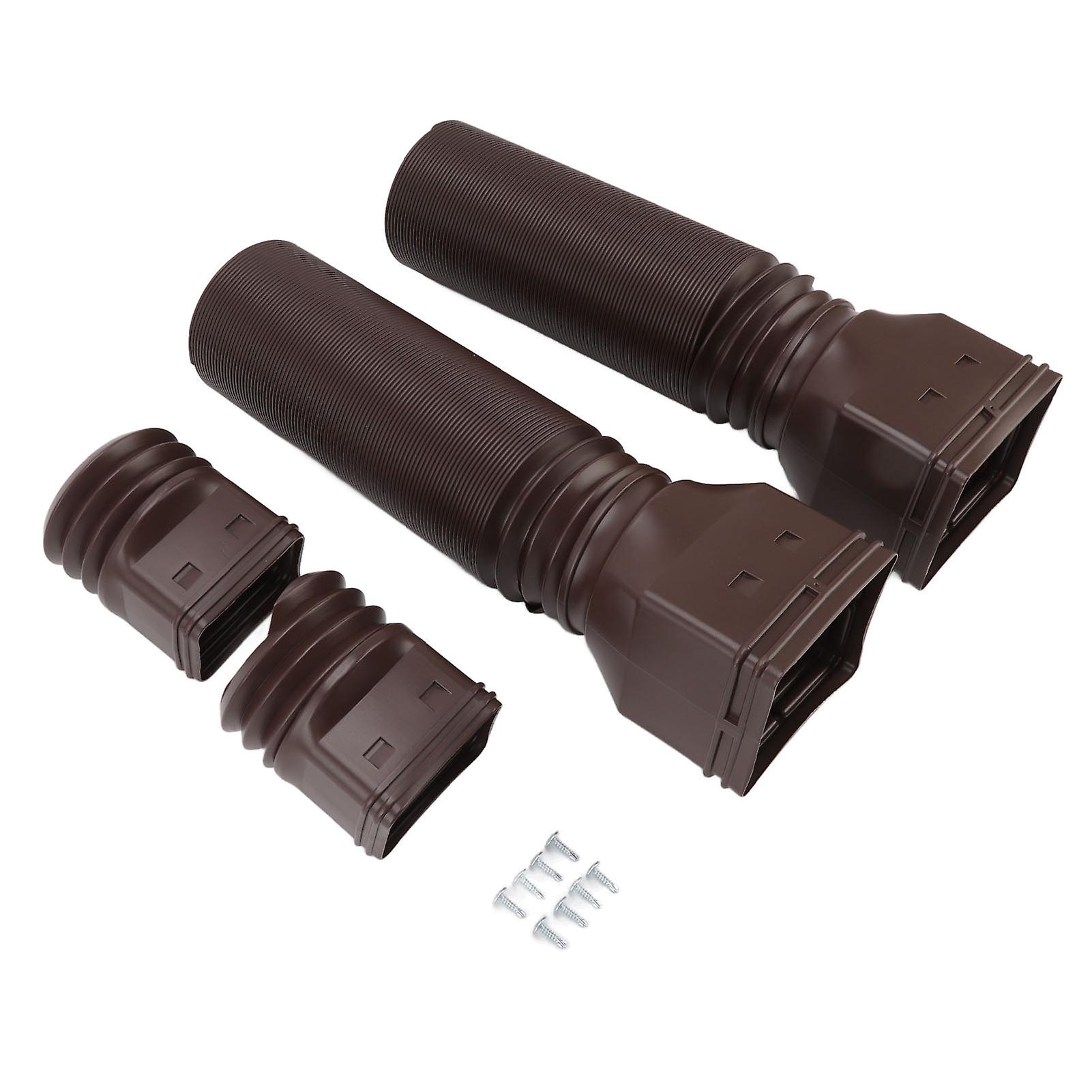 Rain Gutter Downspout Extensions Flexible Universal Drain Downspout Extender Drainage Connector Extendable From 20in to 29in Brown