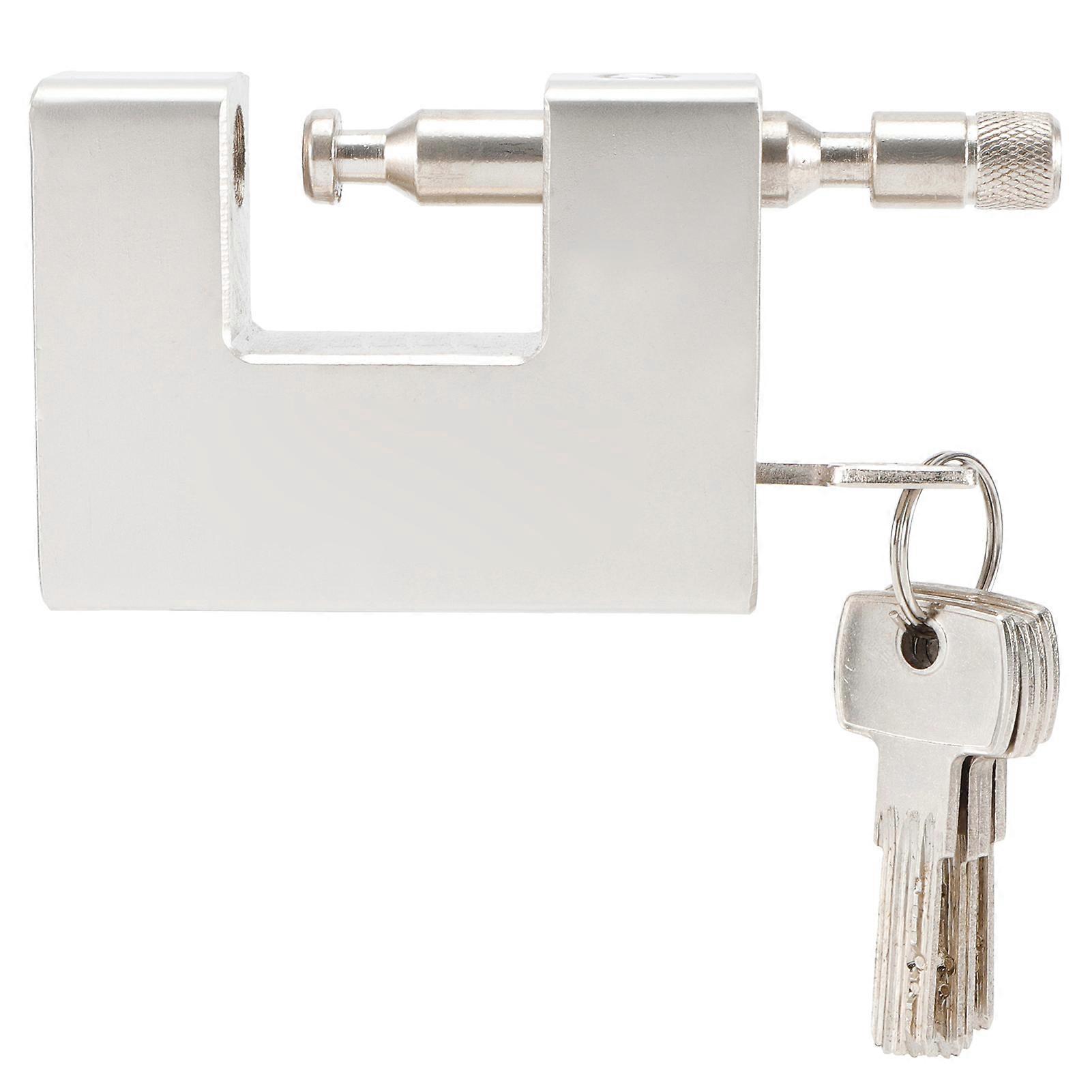 High Security Padlock Rectangular Thick Shackle AntiTheft Iron DShaped Door Lock