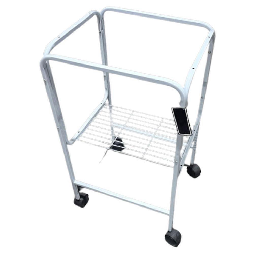 Quality Durable 40 Centimeters White Trolley Bird Cage Stand on Wheels