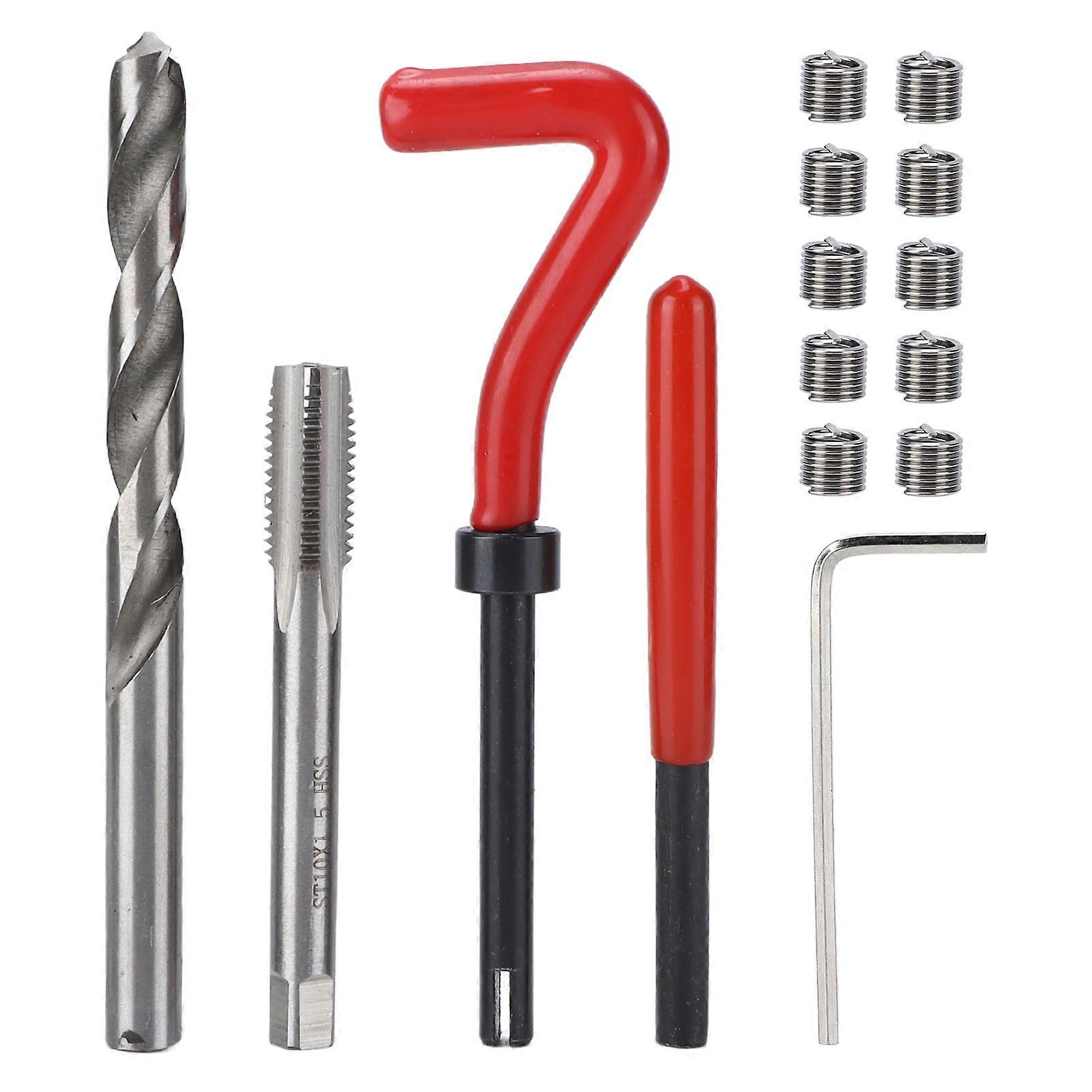 15pcs Thread Repair Inserts Kit M10x1.5x13.5mm Damaged Thread Restoring Tools for Car Repairing E2U811