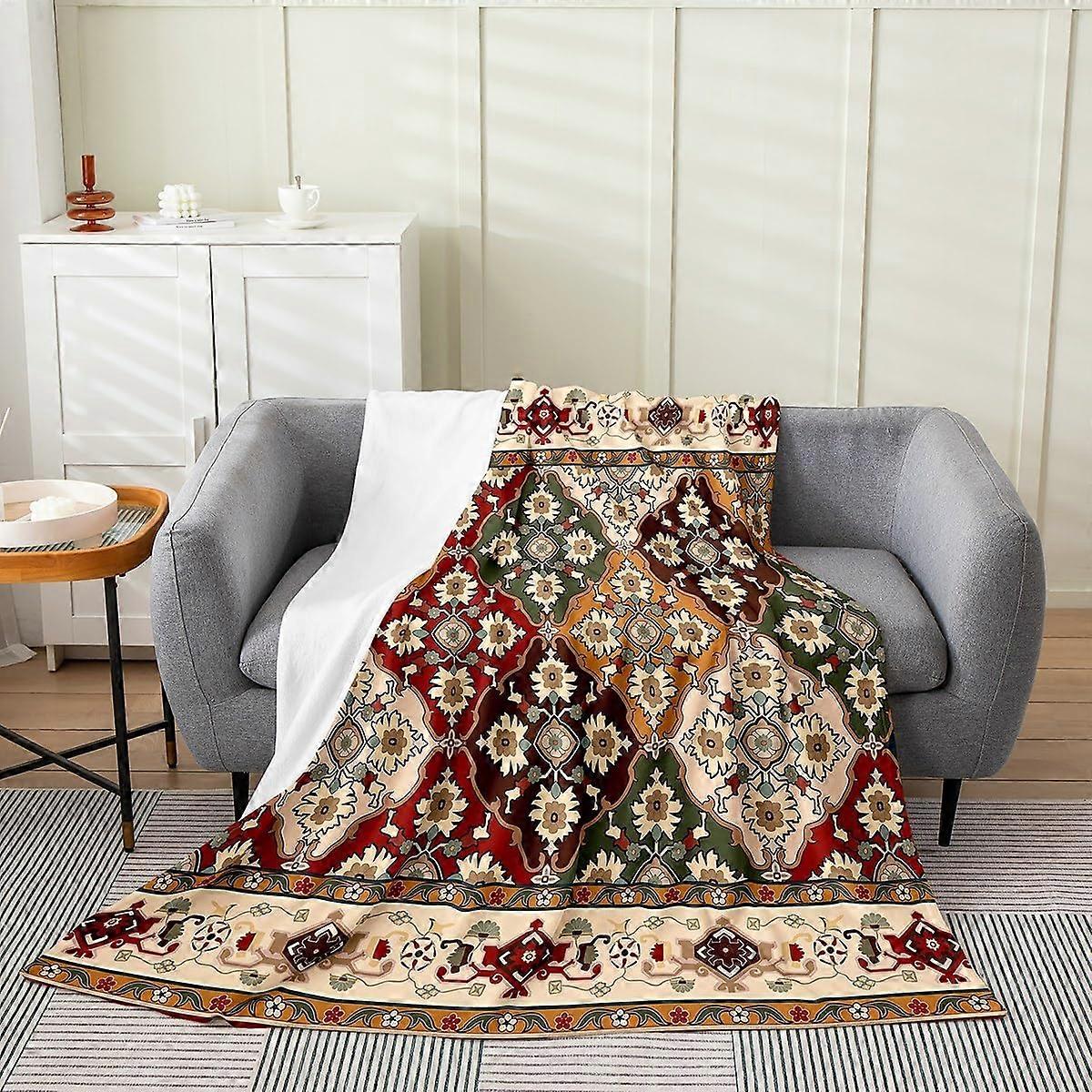 بطانية الأزهار بوهو الطفل 30x40 بوصة ، بطانية رمي شبكة زهرة الرجعية ، أزياء قبلية بطانية من الصوف المزركش القبلية ، أطفال خمر شعرية عتيقة