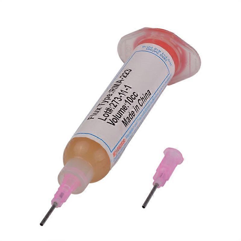1x 10cc Solder PCB SMD Soldering Paste Flux Grease with 10pcs needle RMA-223 For Chip Computer Phone LED BGA PGA DIY Repair Tool